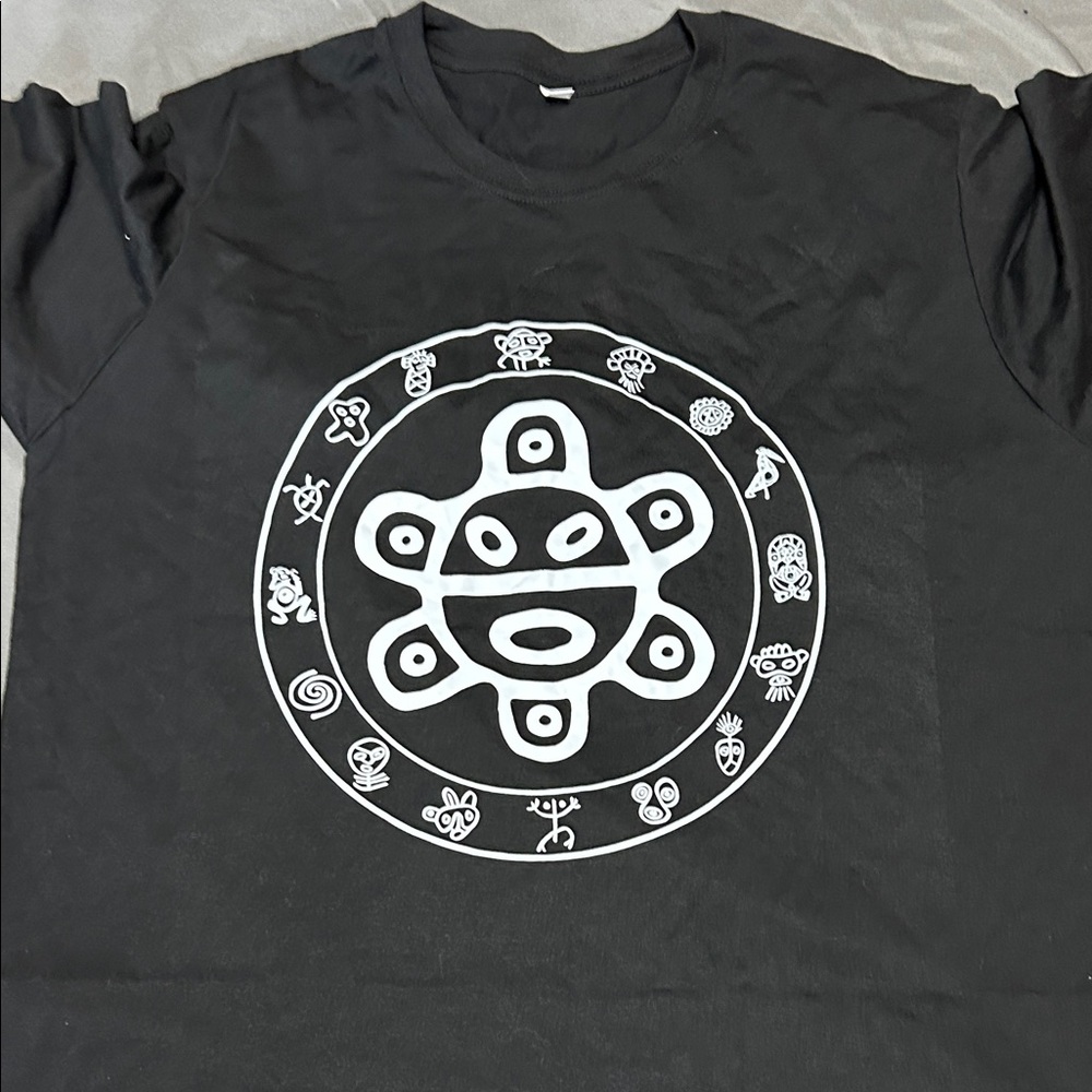Taino Sun Graphic Surrounded by Other Taino Indigenous Symbols